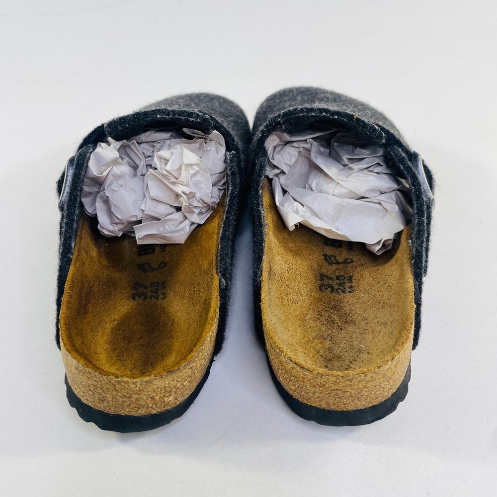 Birkenstock Boston Wool Felt Clogs Charcoal Gray Anthracite 37 L6 M4 Germany - Picture 5 of 7